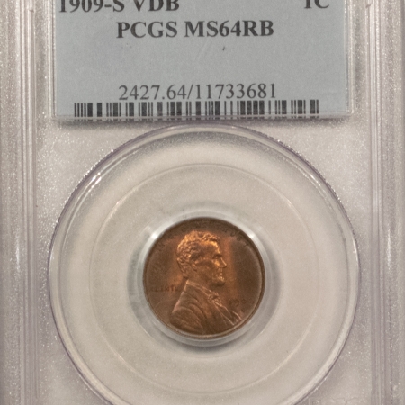 New Store Items 1909-S VDB LINCOLN CENT – PCGS MS-64 RB, ATTRACTIVE KEY-DATE!