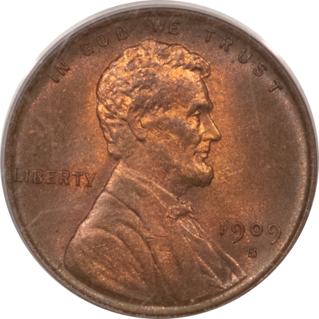 Lincoln Cents (Wheat) 1909-S VDB LINCOLN CENT – PCGS MS-64 RB, ATTRACTIVE KEY-DATE!