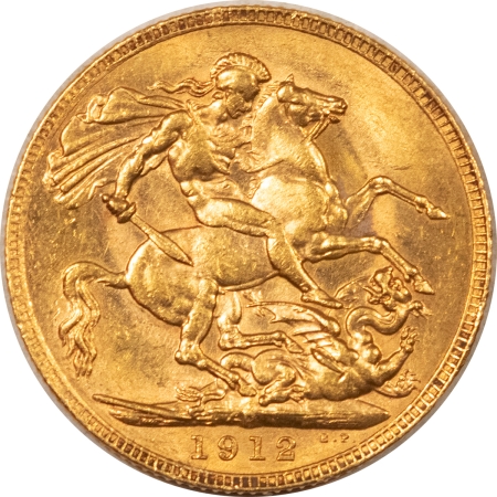 Bullion 1912-P AUSTRALIA GOLD SOVEREIGN PERTH MINT, KM-29 – NICE BRILLIANT UNCIRCULATED