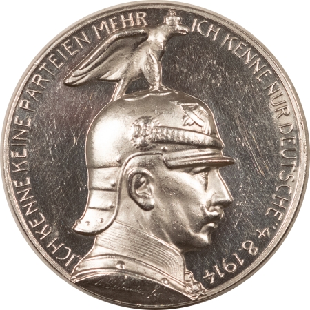 New Store Items 1914 GERMANY WILHELM II REICHSTAG SPEECH SILVER PROPOGANDA MEDAL, 34mm-CH PROOF!
