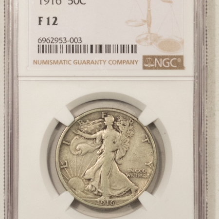 New Certified Coins 1916 WALKING LIBERTY HALF DOLLAR – NGC F-12