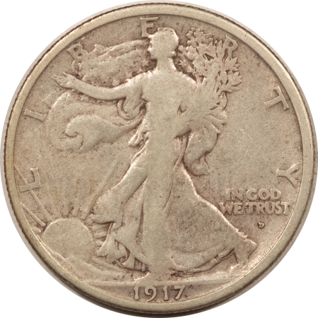 New Store Items 1917-D OBVERSE WALKING LIBERTY HALF DOLLAR – PLEASING CIRCULATED EXAMPLE, NICE!