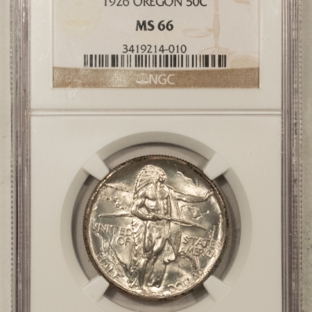 New Certified Coins 1926 OREGON COMMEMORATIVE HALF DOLLAR – NGC MS-66, SUPERB GEM!