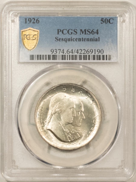 New Certified Coins 1926 SESQUICENTENNIAL COMMEMORATIVE HALF DOLLAR – PCGS MS-64, PREMIUM QUALITY++!