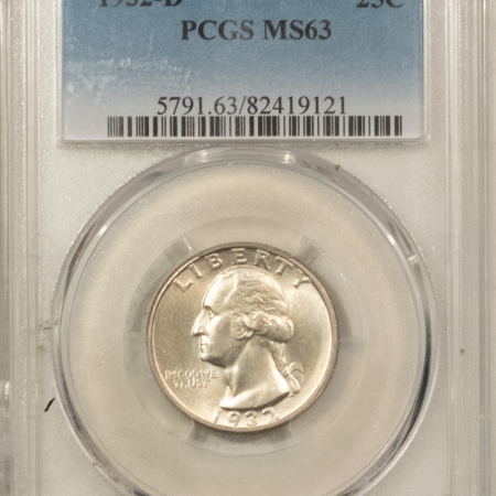 New Certified Coins 1932-D WASHINGTON QUARTER – PCGS MS-63, LUSTROUS & KEY-DATE!
