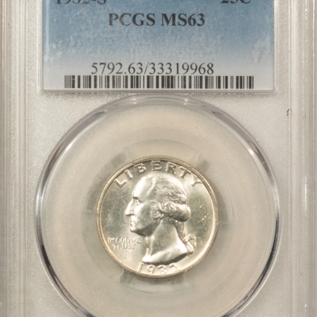 New Certified Coins 1932-S WASHINGTON QUARTER – PCGS MS-63, BLAST WHITE & KEY-DATE!