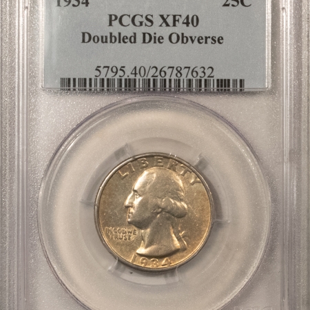 New Certified Coins 1934 DOUBLED DIE OBVERSE WASHINGTON QUARTER – PCGS XF-40, TOUGH!