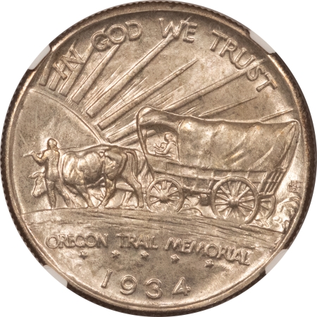 New Certified Coins 1934-D OREGON TRAIL COMMEMORATIVE HALF DOLLAR – NGC MS-66+, SUPERB GEM, FRESH!