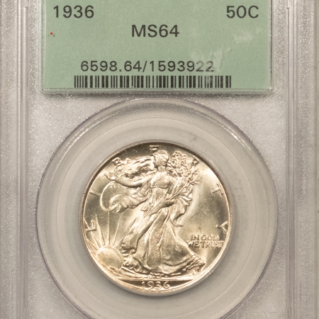 New Certified Coins 1936 WALKING LIBERTY HALF DOLLAR – PCGS MS-64, OLD GREEN HOLDER & FRESH!