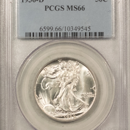 New Certified Coins 1936-D WALKING LIBERTY HALF DOLLAR – PCGS MS-66, BLAZING WHITE & LUSTROUS!