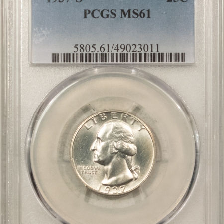 New Certified Coins 1937-S WASHINGTON QUARTER – PCGS MS-61, BLAST WHITE!