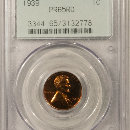 Lincoln Cents (Wheat) 1939 PROOF LINCOLN CENT – PCGS PR-65 RD, 2 PIECE RATTLER & PREMIUM QUALITY!