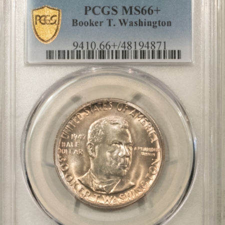 New Certified Coins 1947-S BOOKER T. WASHINGTON COMMEMORATIVE HALF DOLLAR – PCGS MS-66+, PRETTY!
