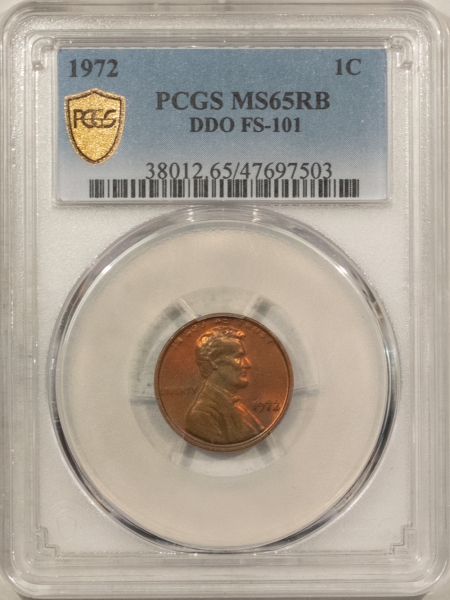 Lincoln Cents (Memorial) 1972 DOUBLED DIE OBVERSE, FS-101, LINCOLN CENT – PCGS MS-65 RB, PRETTY!