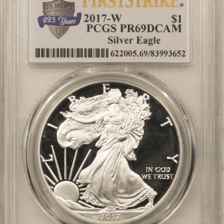 American Silver Eagles 2017-W PROOF $1 1 OZ .9999 AMERICAN SILVER EAGLE – PCGS PR-69 DCAM, FIRST STRIKE