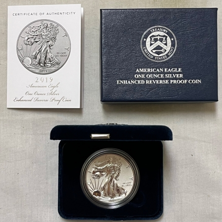 American Silver Eagles 2019-S $1 ENHANCED REVERSE PROOF AMERICAN SILVER EAGLE, 1 OZ – WITH BOX AND COA!