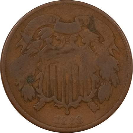 Two Cent Pieces 1868 TWO CENT PIECE W/ BOLD “S.L.L.” COUNTERSTAMP ON REVERSE, INTERESTING!