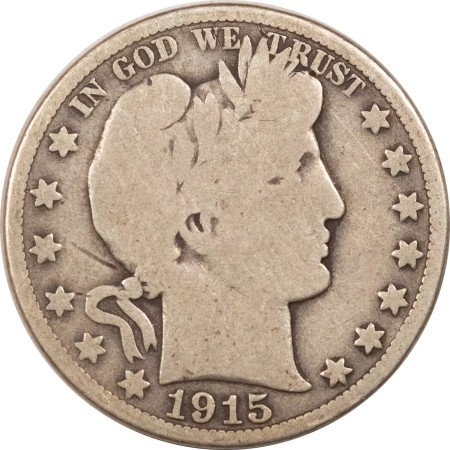 Barber Halves 1915-D BARBER HALF DOLLAR, PLEASING CIRCULATED!