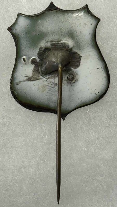 Political 1888 HARRISON-MORTON 1 1/4″ PORCELAIN STICK PIN W/ LOG CABIN-SCARCE & MINT!