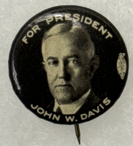 Other Collectibles 1924 JOHN DAVIS “FOR PRESIDENT” 7/8″ CELLO CAMPAIGN BUTTON W/ PHOTO-SCARCE, MINT