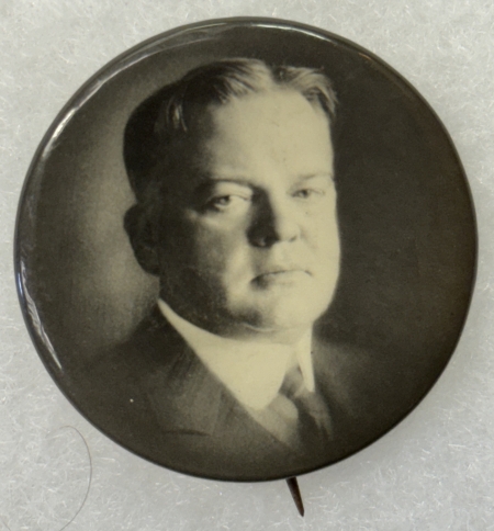 Political 1928 HOOVER 1 3/4″ CELLO, SCARCE LARGE SEPIA PHOTO CAMPAIGN BUTTON-near MINT!