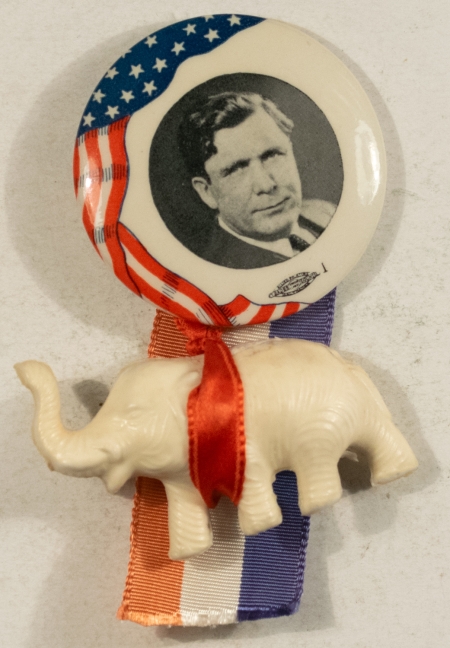 Other Collectibles 1940 WENDELL WILLKIE 1 3/4″ CELLO W/ RIBBON & ELEPHANT, GRAPHIC & PRETTY, MINT!