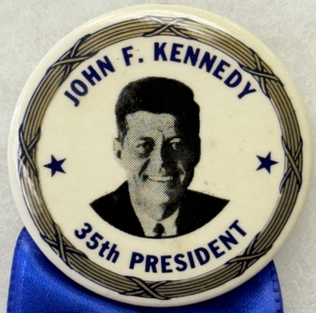 Other Collectibles JOHN KENNEDY 1 3/4″ CELLO BUTTON & LANCASTER CO. PA INAUGURAL RIBBON-RARE & MINT
