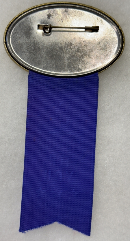 Political 1956 NIXON (AS VP) 3″ X 1 3/4″ OVAL “NIXON PARTY GUEST” CELLO BUTTON/RIBBON-MINT