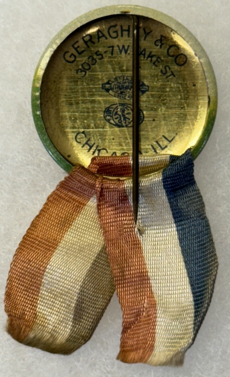 Other Collectibles 1936 FRANKLIN D ROOSEVELT 1 1/4″ LITHO CAMPAIGN BUTTON, MULTICOLOR W/ RIBBON EXC