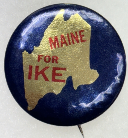 Other Collectibles 1952 EISENHOWER 1 1/4″ CELLO CAMPAIGN BUTTON, “MAINE FOR IKE”- SCARCE & nr-MINT!