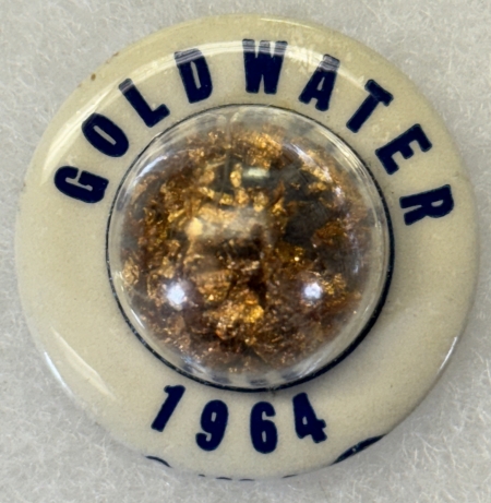 Other Collectibles 1964 BARRY GOLDWATER 1 1/4″ CELLO, BUBBLE W/ GOLD FLAKES, POPULAR, NR-MINT!