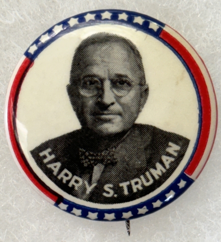 Other Collectibles 1948 TRUMAN 1 1/4″ CELLO CAMPAIGN BUTTON, STARS & STRIPES BORDER-TOUGH & MINT!