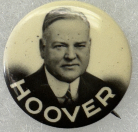 Other Collectibles 1928 HOOVER 7/8″ CELLO PICTORIAL CAMPAIGN BUTTON; A BEAUTY-SCARCE & MINT!