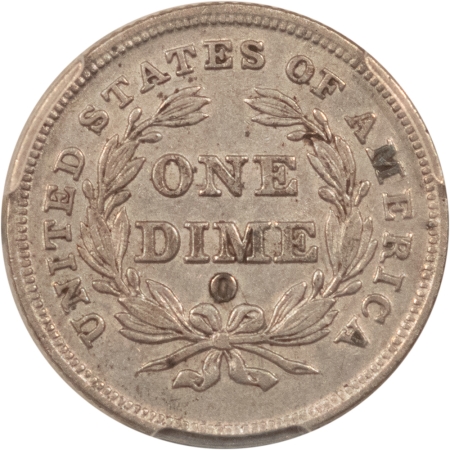 Liberty Seated Dimes 1838-O SEATED LIBERTY DIME, NO STARS – PCGS AU-50, TOUGH!