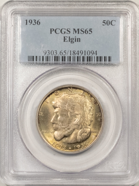 Silver 1936 ELGIN COMMEMORATIVE HALF DOLLAR – PCGS MS-65, PRETTY, PREMIUM QUALITY!