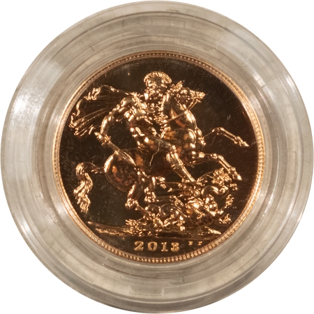 Bullion 2013 GREAT BRITAIN QUEENS CORONATION 60TH CELEBRATION SOVEREIGN .2354OZ GOLD GEM