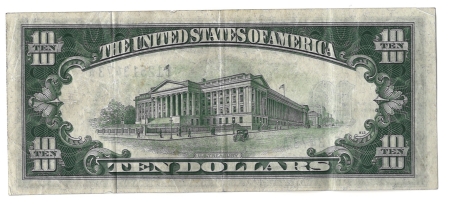 Small Silver Certificates 1934-A $10 NORTH AFRICA SILVER CERTIFICATE, FR#2309 – CHOICE VERY FINE!