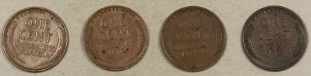 Lincoln Cents (Wheat) 1909 1917 1918 1928 LINCOLN CENTS, LOT/4 – HIGH GRADE EXAMPLES!
