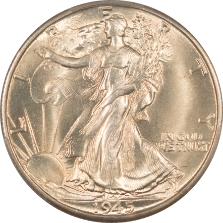 U.S. Certified Coins 1945-D WALKING LIBERTY HALF DOLLAR – PCGS MS-67, FRESH SUPERB GEM!