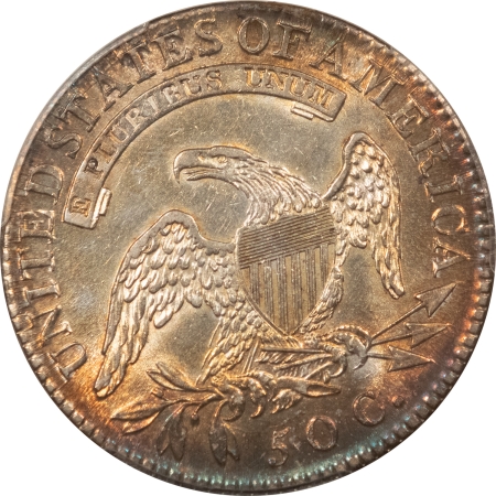 Early Halves 1818 CAPPED BUST HALF DOLLAR PCGS AU-58, GORGEOUS!