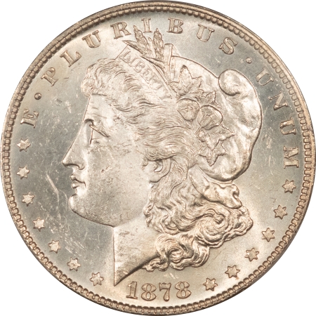 Morgan Dollars 1878 7/8TF $1 MORGAN DOLLAR, STRONG – PCGS MS-62, LUSTROUS!