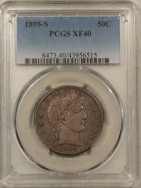 Barber Halves 1895-S BARBER HALF DOLLAR – PCGS XF-40, TOUGH!