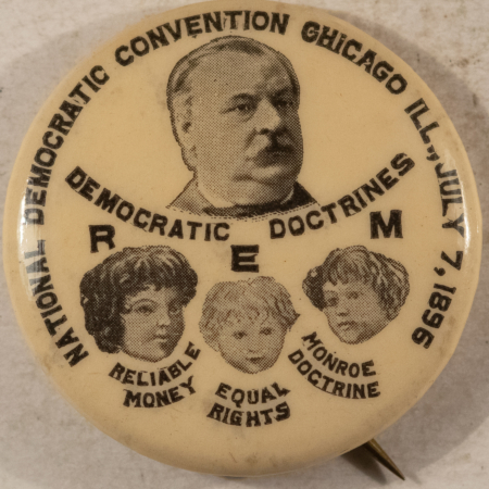 Pre-1920 EXTREMELY RARE 1896 GROVER CLEVELAND PRESIDENTIAL HOPEFUL 1 1/4” BUTTON-MINT!