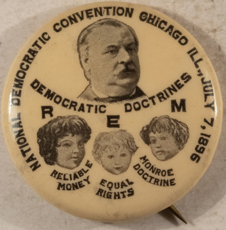 Pre-1920 EXTREMELY RARE 1896 GROVER CLEVELAND PRESIDENTIAL HOPEFUL 1 1/4” BUTTON-MINT!