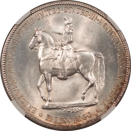 New Certified Coins 1900 $1 LAFAYETTE COMMEMORATIVE SILVER DOLLAR – NGC MS-64 FLASHY ORIGINAL WHITE!
