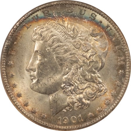 Morgan Dollars 1901-O $1 MORGAN DOLLAR – ANACS MS-62 PRETTY, OLD WHITE HOLDER, PREMIUM QUALITY!
