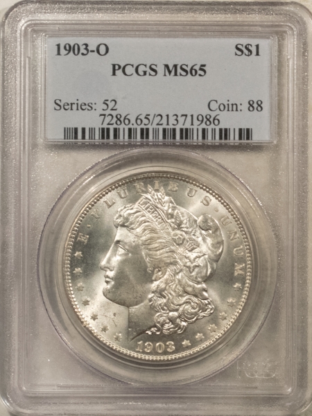 Morgan Dollars 1903-O $1 MORGAN DOLLAR – PCGS MS-65, BLAST WHITE KEY-DATE!