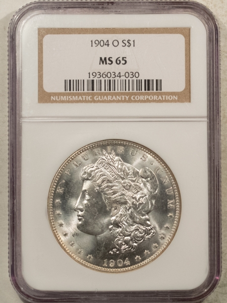 Morgan Dollars 1904-O $1 MORGAN DOLLAR – NGC MS-65 BLAST WHITE GEM!