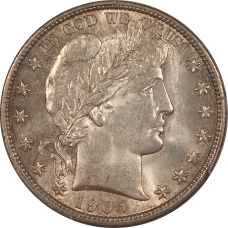 Barber Halves 1905-S BARBER HALF DOLLAR – PCGS MS-63, VERY SCARCE AND CHOICE!