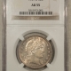 Barber Halves 1905-S BARBER HALF DOLLAR – PCGS MS-63, VERY SCARCE AND CHOICE!